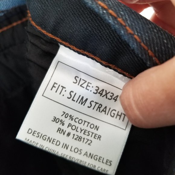 ROF Ring of Fire Slim Straight Men's Jeans Size 34X34 - Picture 12 of 13